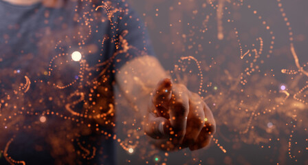 cloud network Computer connects to internet server service for cloud data transfer