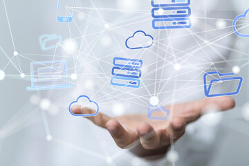 Global network. Blockchain. 3D illustration. Neural networks and artificial intelligence. Abstract