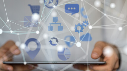  Ui icon medical in hospital with medical technology network concept