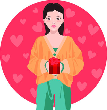 woman with a gift 