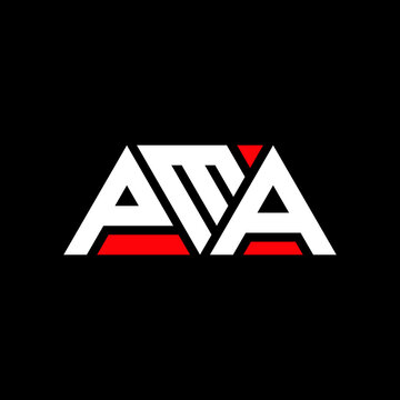 PMA triangle letter logo design with triangle shape. PMA triangle logo design monogram. PMA triangle vector logo template with red color. PMA triangular logo Simple, Elegant, and Luxurious Logo...