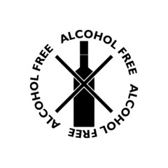 Alcohol free icon isolated on white background