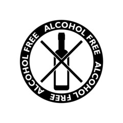 Alcohol free icon isolated on white background