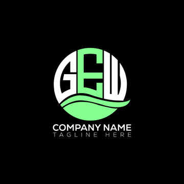 GEW logo monogram isolated on circle element design template, GEW letter logo design on black background. GEW creative initials letter logo concept.  GEW letter design.