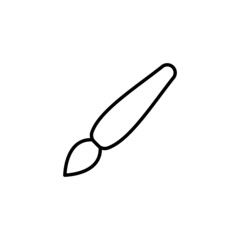 Paint brush black line icon. Brush artist. Draw symbol. Trendy flat isolated outline symbol, sign used for: illustration, infographic, logo, app, banner, web design, dev, ui, ux, gui. Vector EPS 10