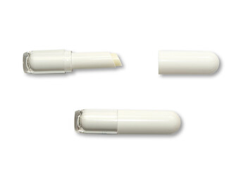 white lipstick isolated on white