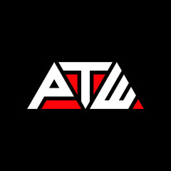 PTW triangle letter logo design with triangle shape. PTW triangle logo design monogram. PTW triangle vector logo template with red color. PTW triangular logo Simple, Elegant, and Luxurious Logo...