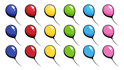 アメコミ風の風船_イラスト素材セット