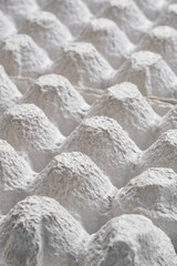 Cardboard box for eggs. Shallow depth of field