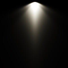 Spotlight Overlays. Spotlight isolated on black background. Stage spotlight. Show stage light effect, bright lighted concert scene for theater gallery disco club. realistic vivid spotlight overlays.