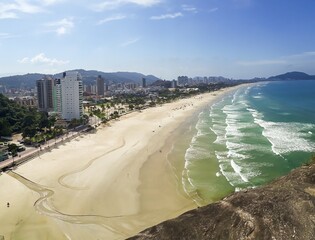 panoramic view of Enseada beach in Guaruja, Sao Paulo, Brazil