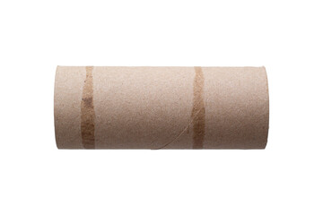 Empty toilet paper roll isolated on white