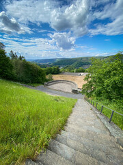 Panoramic view of Nationalpark Eifel, Germany overlooking thing square &ldquo;Vogelsang&rdquo; .