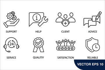 Customer Care icons set . Customer Care pack symbol vector elements for infographic web