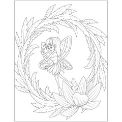 Funny fairy coloring page for children