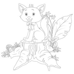 Funny Cat coloring page for children