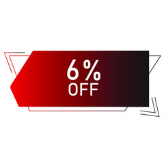 6 percent off with red vector off  format