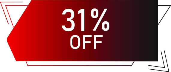 31 percent off with red vector off  format