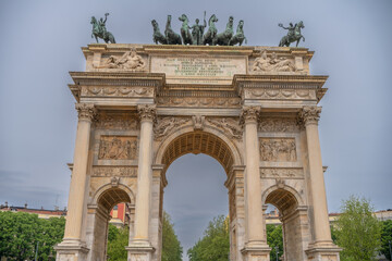 Fototapeta premium Street in Milano shot taken april 2022