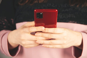 woman hand smart phone