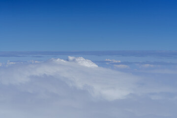 Nature view of blue sky with fluffy white cloud using for wallpaper page, background or wallpaper