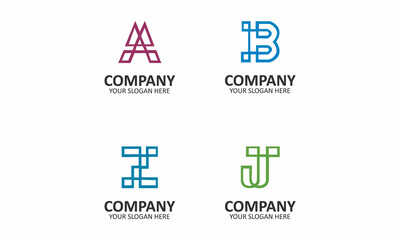 Creative Set of  business letter logo design
