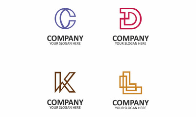 Creative Set of business letter logo design