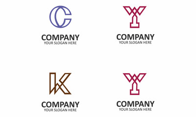 Creative Set of  business letter logo design