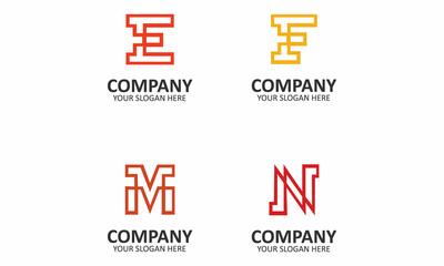 Creative Set of  business letter logo design
