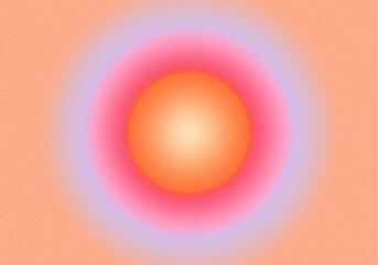 Blurred round circle gradient background with grain texture. Pink and orange colors. - obrazy, fototapety, plakaty