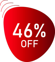 46 percent off with red vector off circle format