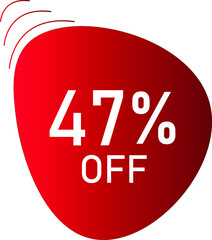 47 percent off with red vector off circle format