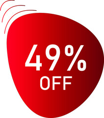 49 percent off with red vector off circle format