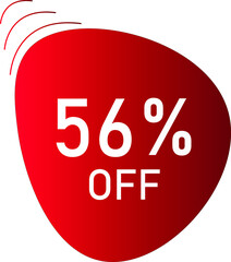 56 percent off with red vector off circle format