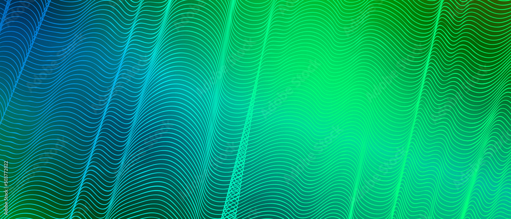 Poster tech background with abstract wave lines