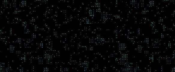 Digital data stream background. Virtual cluster code with 3d render blue geometric textures is loaded into system. Global programming and information hacking in techno futuristic cyberspace