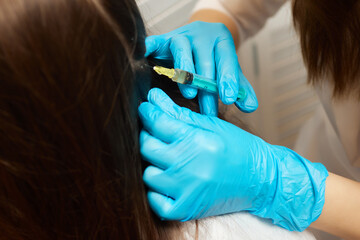 Plasma treatment, plasmolifting or PRP method point the introduction of the patient's own plasma...