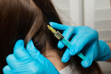 Plasma treatment, plasmolifting or PRP method point the introduction of the patient's own plasma...