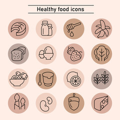 Healthy food icons