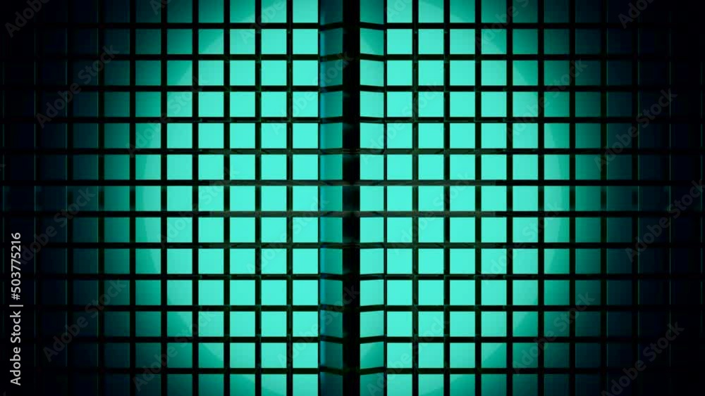 Poster moving strip on surface with squares. design. background is made of square grid and moving wave line