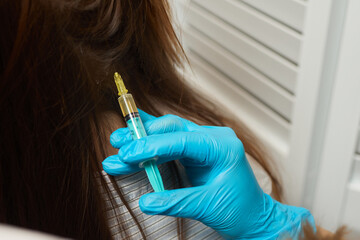 Plasma treatment, plasmolifting or PRP method point the introduction of the patient's own plasma...