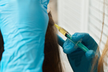 Plasma treatment, plasmolifting or PRP method point the introduction of the patient's own plasma...