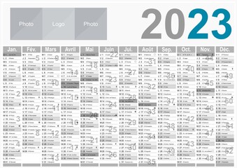 Calendrier 2023 Format A3 - pour entreprise avec logo sur 12 mois - multicaque - modifiable