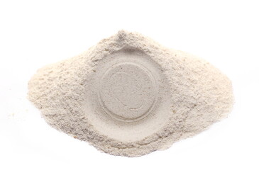 Buckwheat flour isolated on white background 