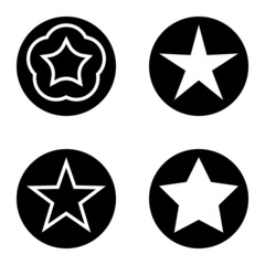 Stars1sg Flat Icon Set Isolated On White Background