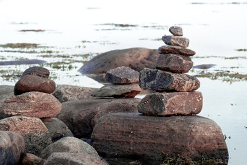 Fototapeta na wymiar Stones on the seashore