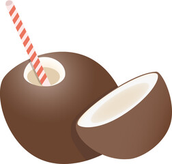 illustration of a coconut cocktail 