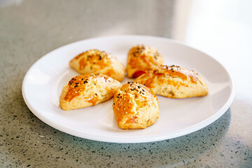 Delicious treat from Turkey. Sweet pastries for tea. Traditional Turkish cookies