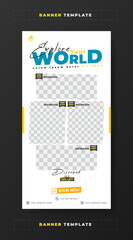 Explore your world banner promotion template