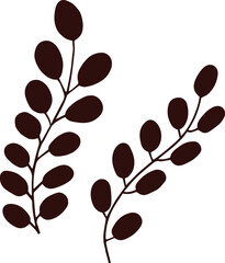 Dry  grass flower stems simple doodle for decor and print